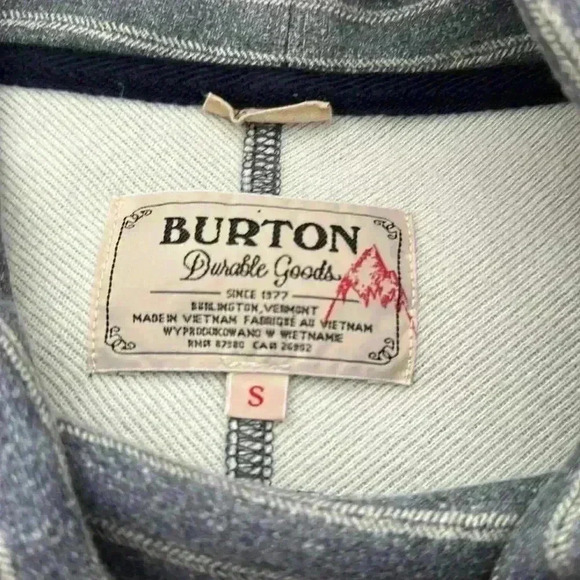 Burton Ellmore Heather Steel Blue Stripe Cowl Neck Pullover Size S - Picture 7 of 8